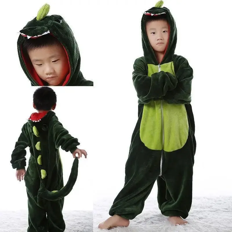 Kids Onesies Hoodie Dinosaur Animal Pajamas Kigurumi Costume