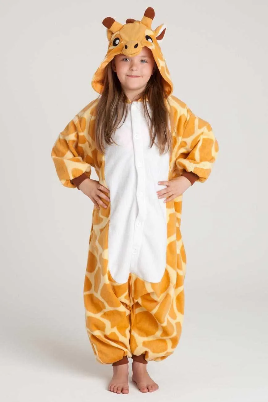 Kids Onesies Hoodie Giraffe Animal Pajamas Kigurumi Costume