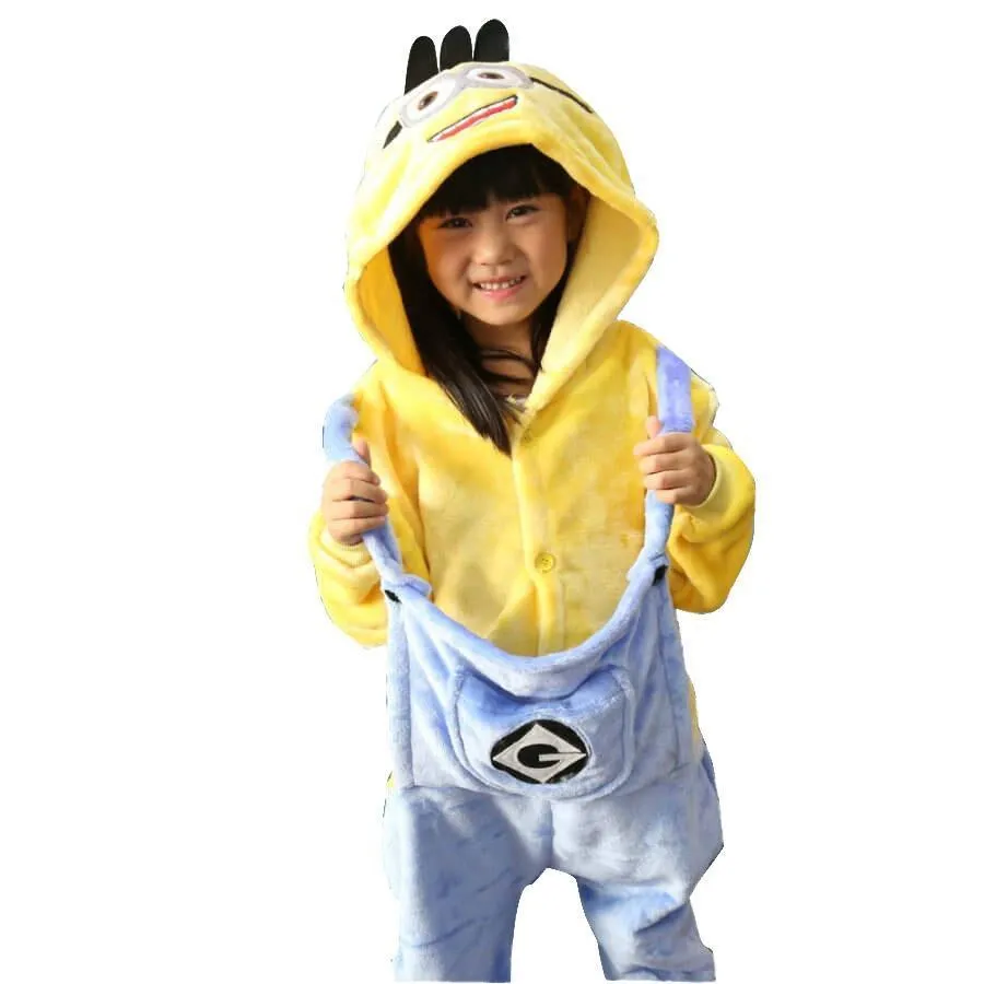 Kids Onesies Hoodie Minions Animal Pajamas Kigurumi Costume