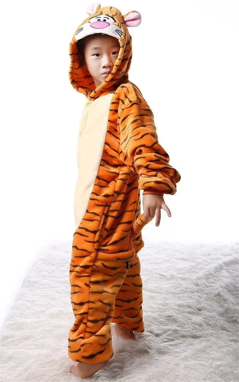 Kids Onesies Hoodie Tigger Animal Pajamas Kigurumi Costume