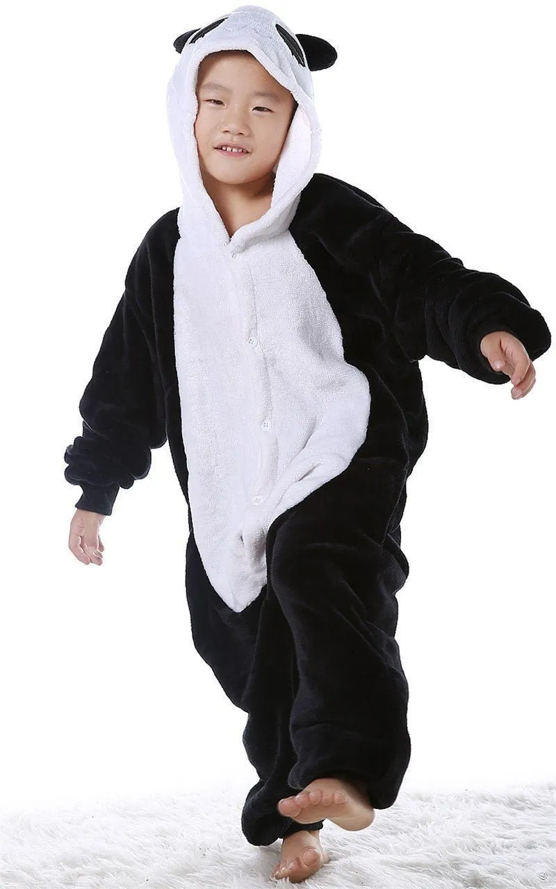 Kids Onesies Panda Animal Kigurumi Pajamas Costume Hoodie