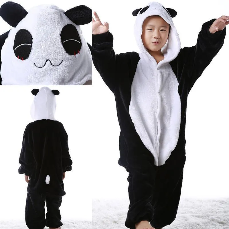 Kids Onesies Panda Animal Kigurumi Pajamas Costume Hoodie