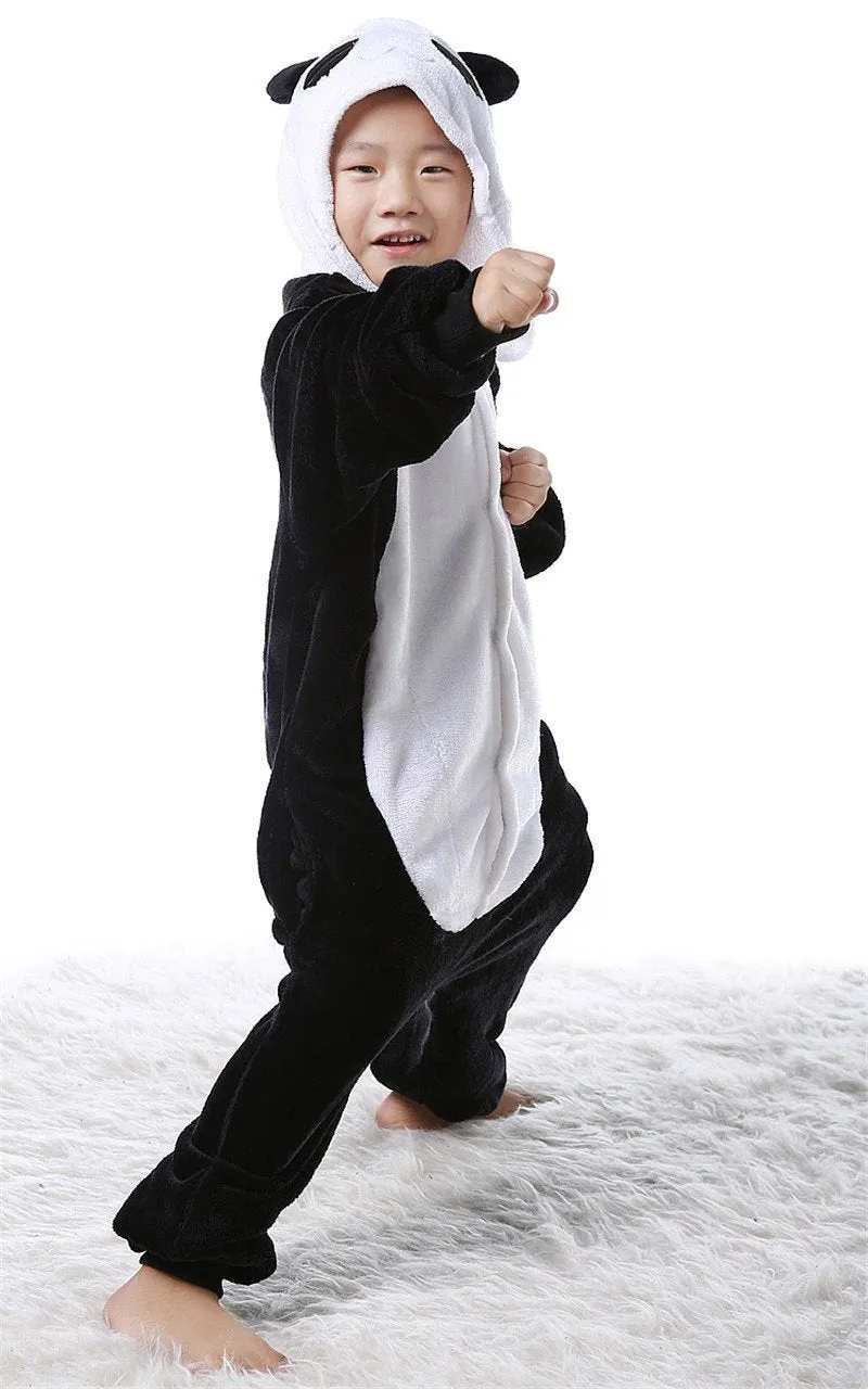 Kids Onesies Panda Animal Kigurumi Pajamas Costume Hoodie