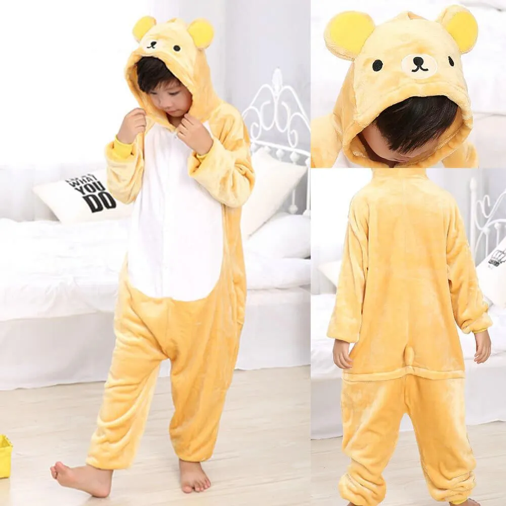 Kids Onesies Rilakkuma Bear Pajamas Animal Costume Kigurumi