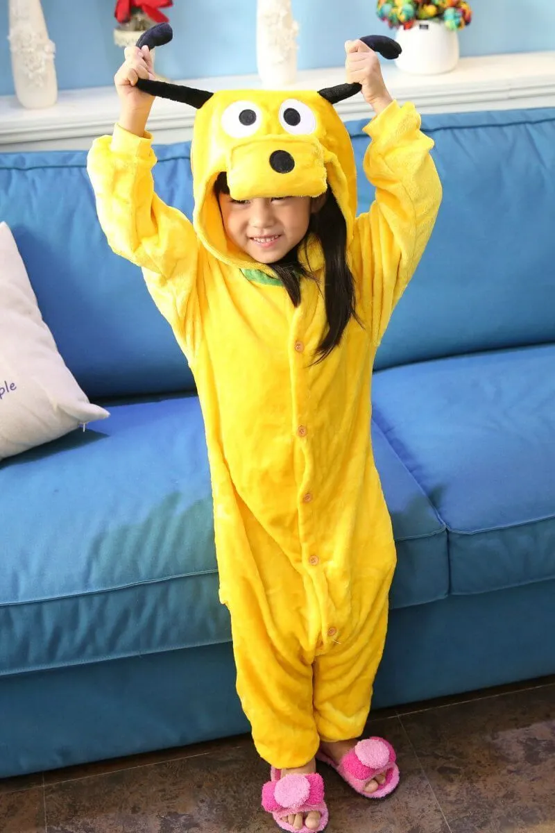 Kids Pluto Dog Onesies Kigurumi Hoodie Animal Pyjama Costume