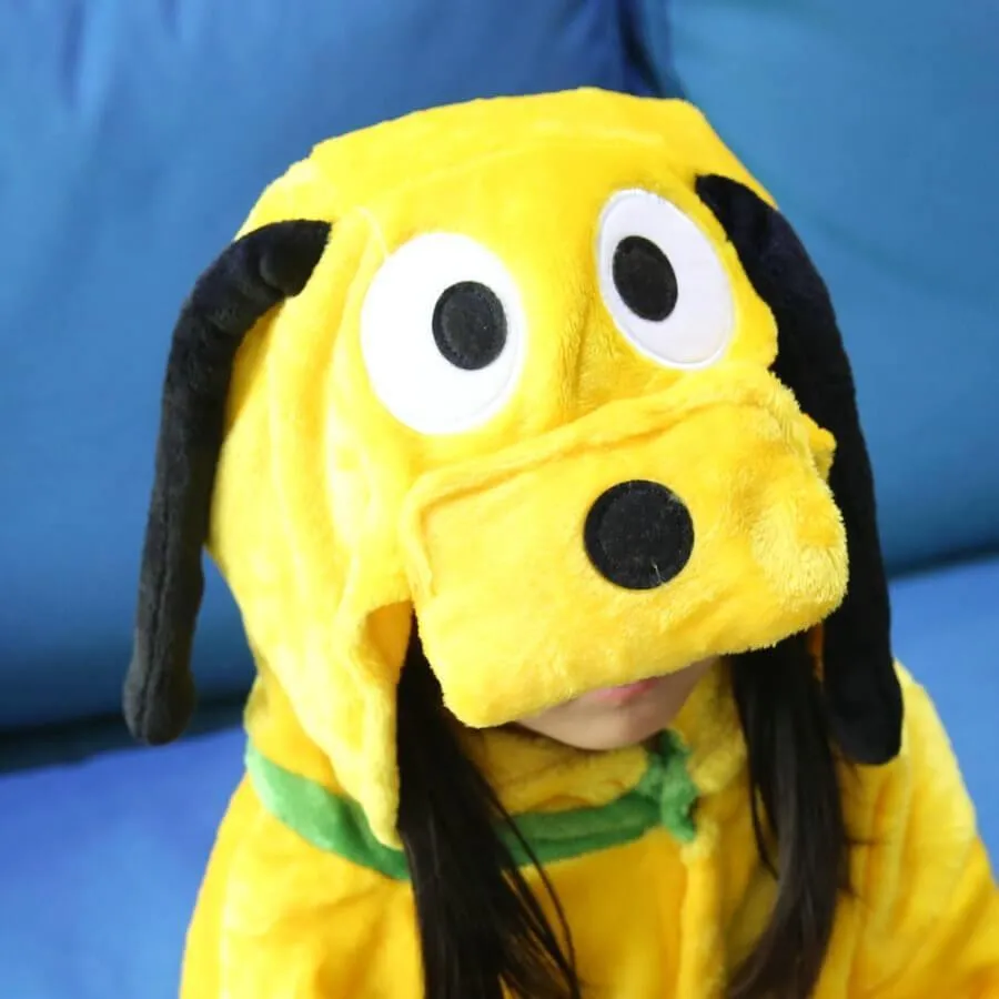 Kids Pluto Dog Onesies Kigurumi Hoodie Animal Pyjama Costume