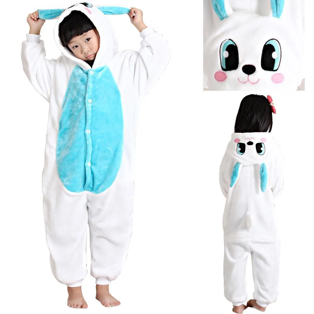 Kids Rabbit Bunny Onesies Pajamas Flannel Kigurumi Easter Costume