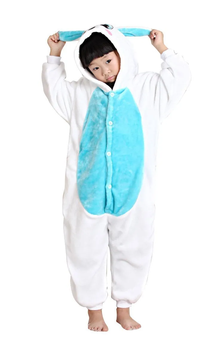 Kids Rabbit Bunny Onesies Pajamas Flannel Kigurumi Easter Costume