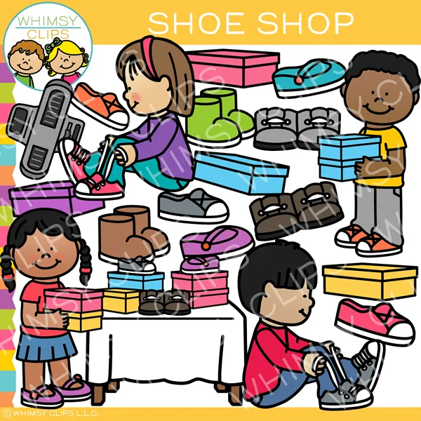 Kids Shoe Shop Clip Art