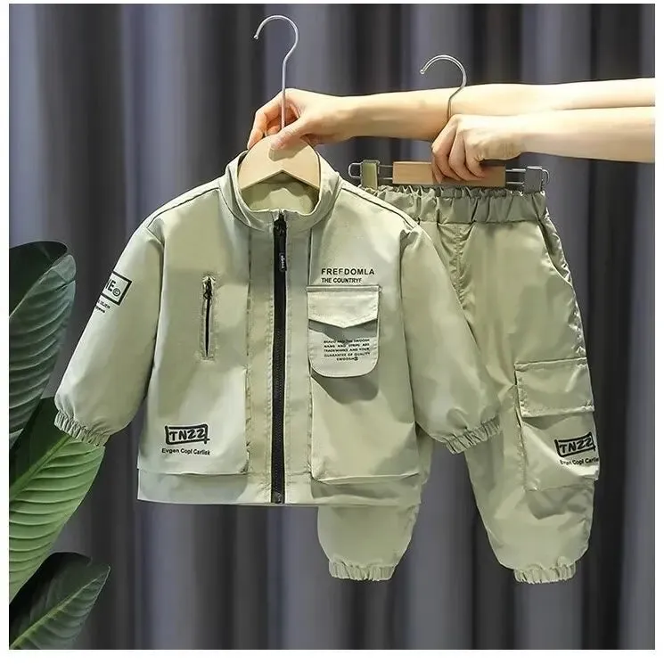 KidsBoy Clothes Set Tracksuit 2024 Baby  Autumn Children Clothing Boys Casual Letter Print Sports Suit 2 To 8 Years Old