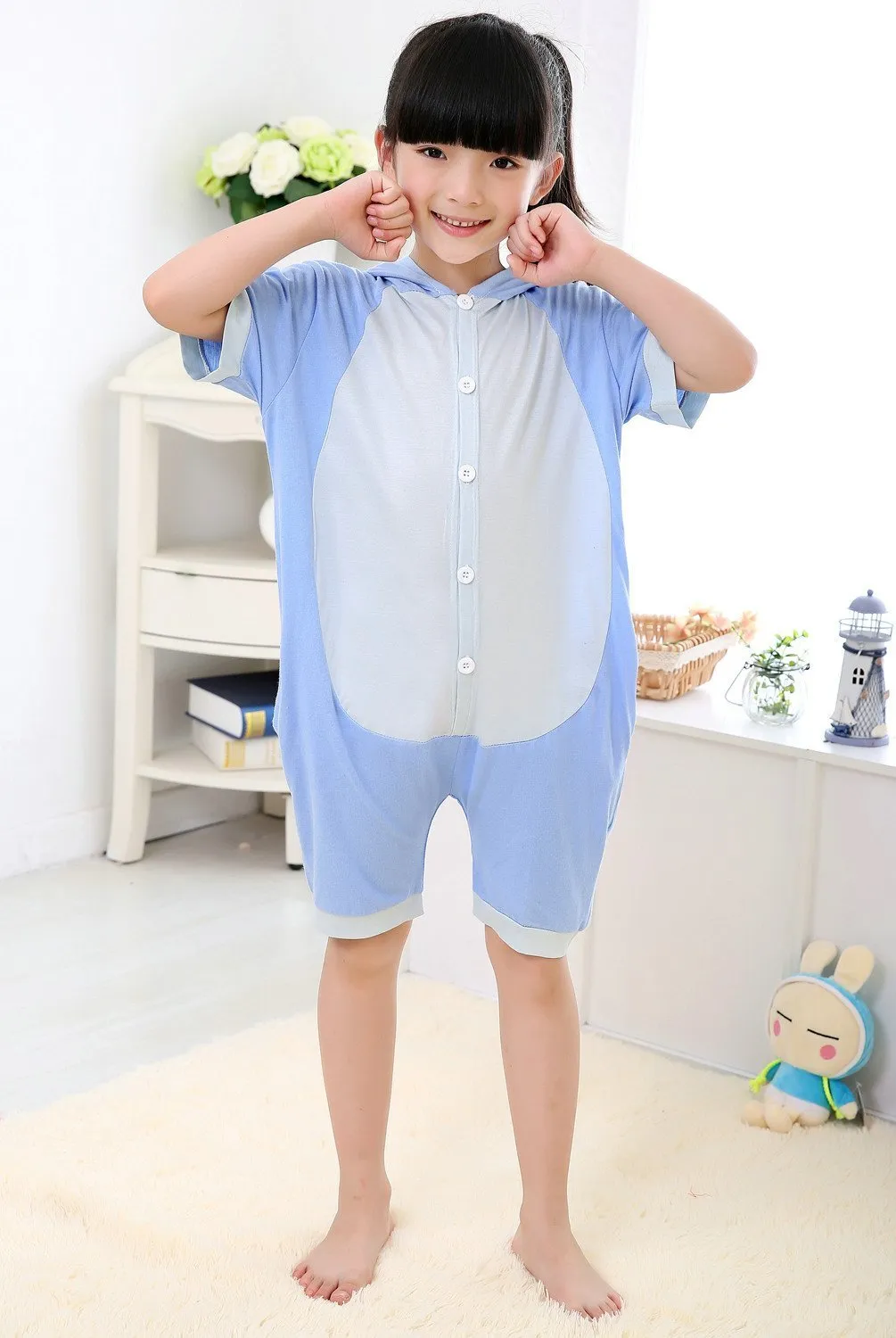 kigurumi Stitch kids Animal Onesies Summer Pajamas Costume