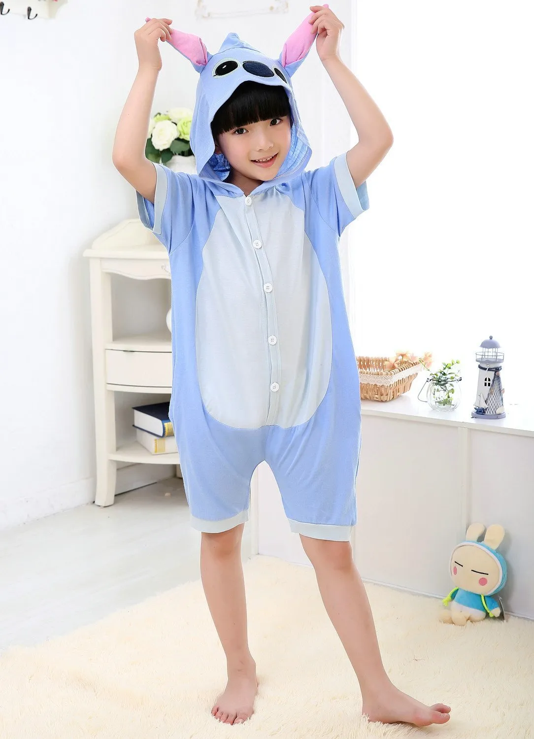 kigurumi Stitch kids Animal Onesies Summer Pajamas Costume