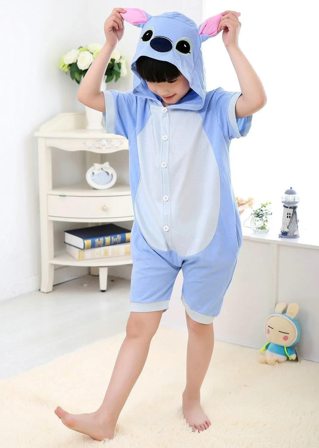 kigurumi Stitch kids Animal Onesies Summer Pajamas Costume