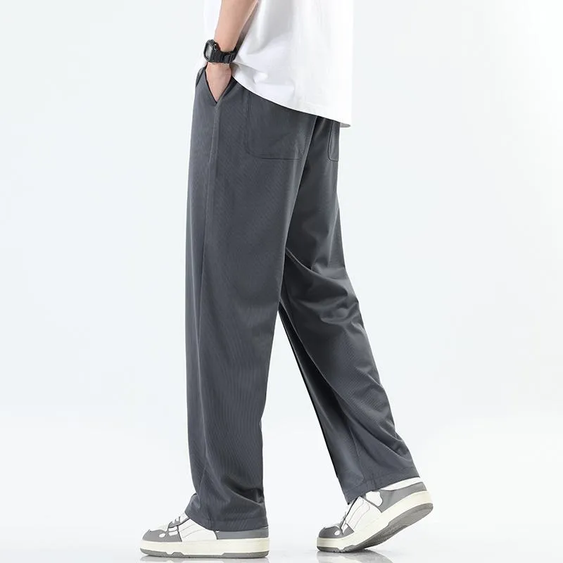 Knitted Comfortable Elastic Waist Loose Fit Pants