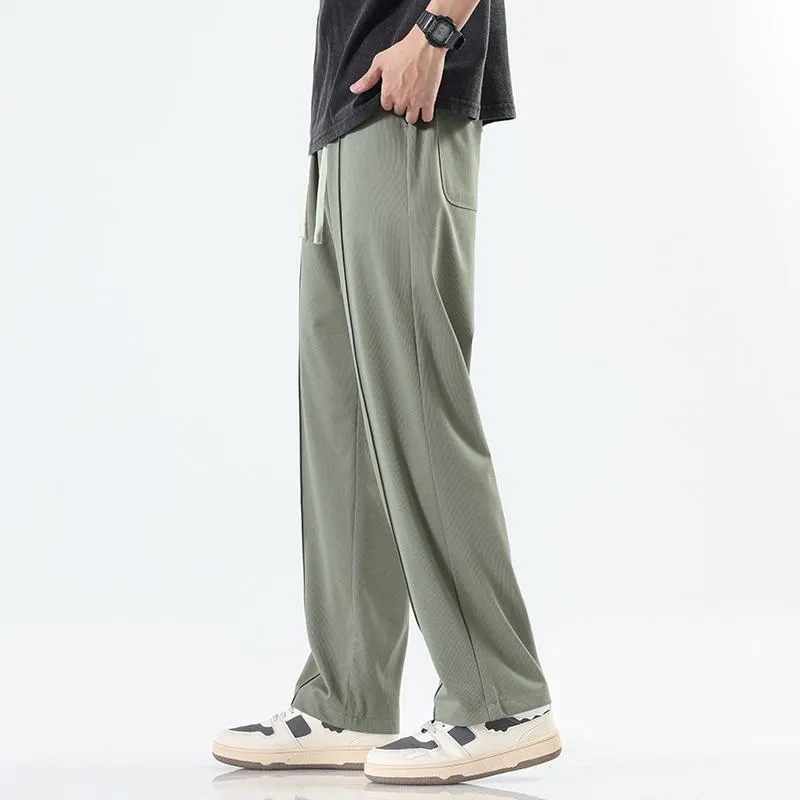 Knitted Comfortable Elastic Waist Loose Fit Pants