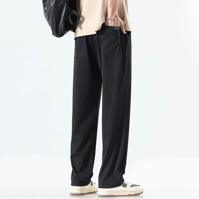 Knitted Comfortable Elastic Waist Loose Fit Pants