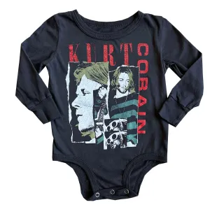 Kurt Cobain Black Organic Long Sleeve Onesie