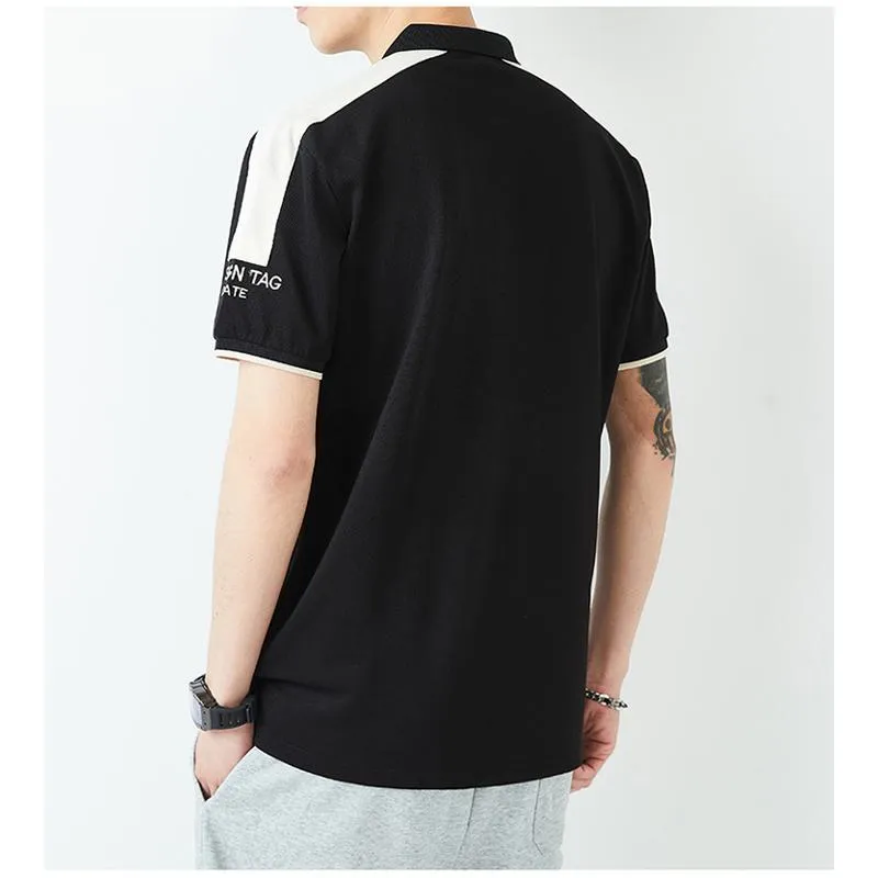 Lapel Loose Fit Cooling Silky Luster Short Sleeve Polo Shirt