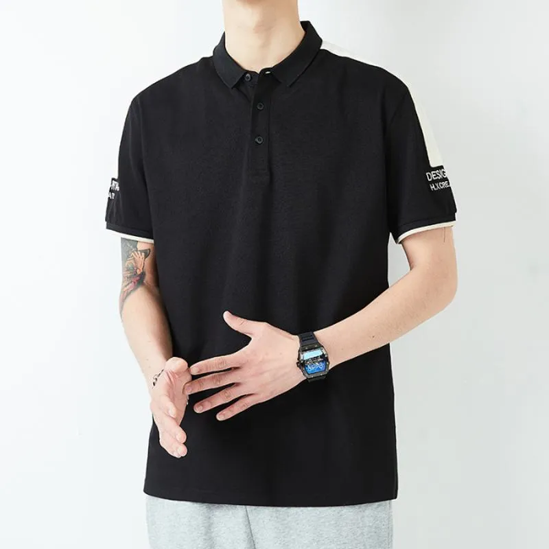 Lapel Loose Fit Cooling Silky Luster Short Sleeve Polo Shirt