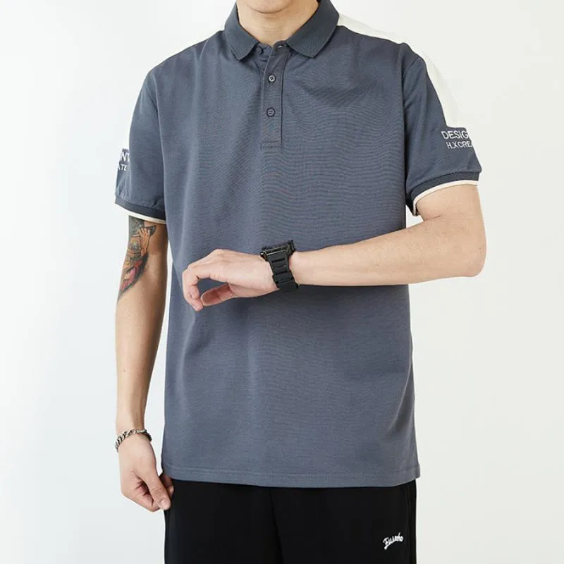 Lapel Loose Fit Cooling Silky Luster Short Sleeve Polo Shirt