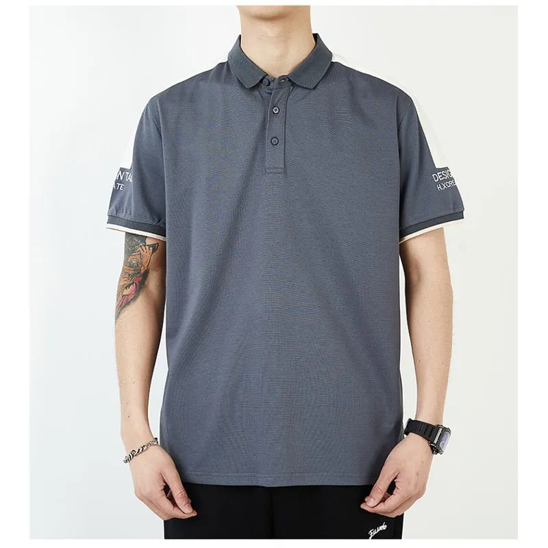 Lapel Loose Fit Cooling Silky Luster Short Sleeve Polo Shirt