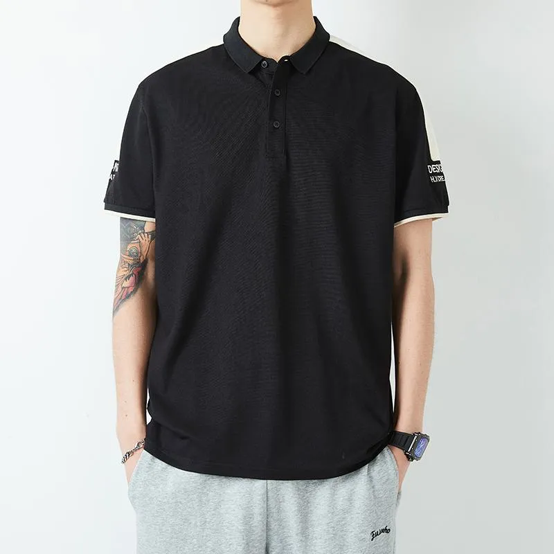 Lapel Loose Fit Cooling Silky Luster Short Sleeve Polo Shirt