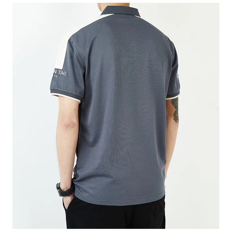 Lapel Loose Fit Cooling Silky Luster Short Sleeve Polo Shirt