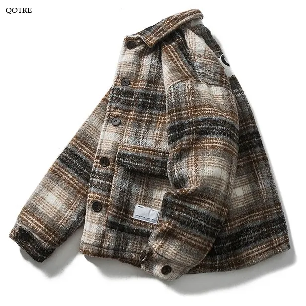 Letter Stand-Up Collar Thickened Embroidery Flannel Coat