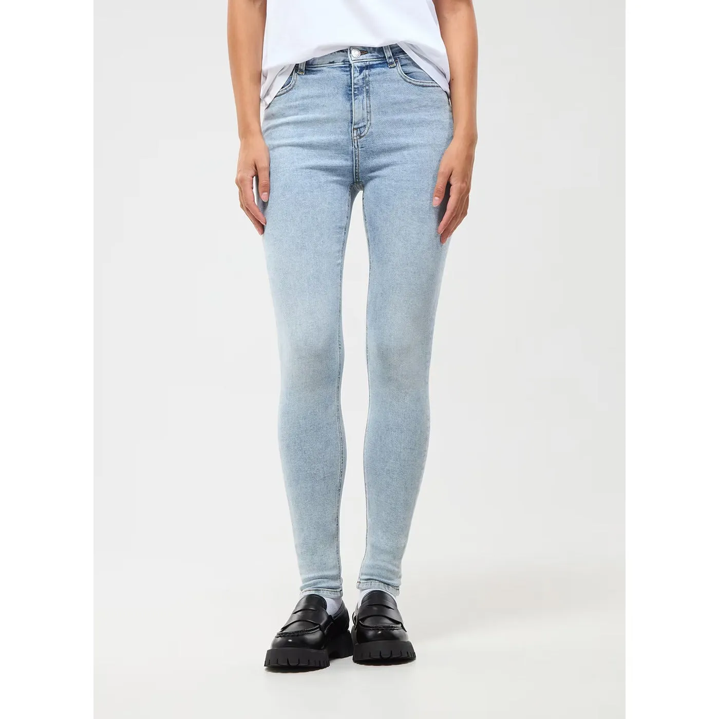 Light Blue Regular Waist Skinny Jeans