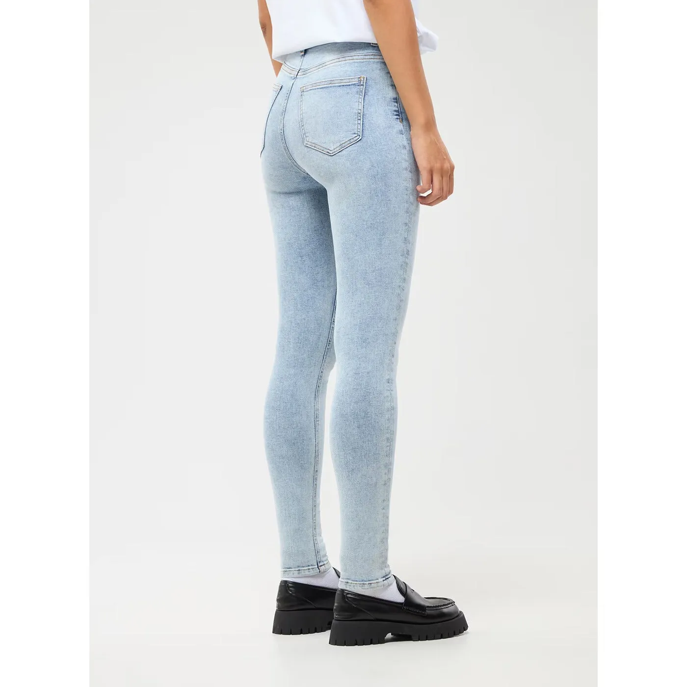 Light Blue Regular Waist Skinny Jeans