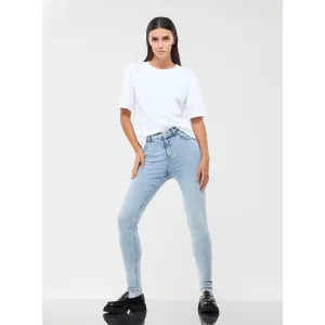 Light Blue Regular Waist Skinny Jeans