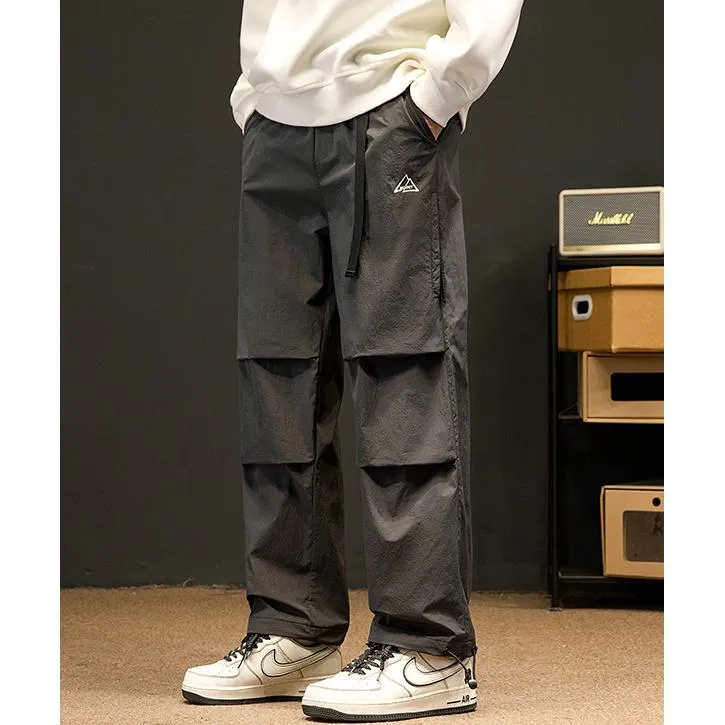 Loose Fit Drawstring Hem Elasticity Tapered Cargo Pants