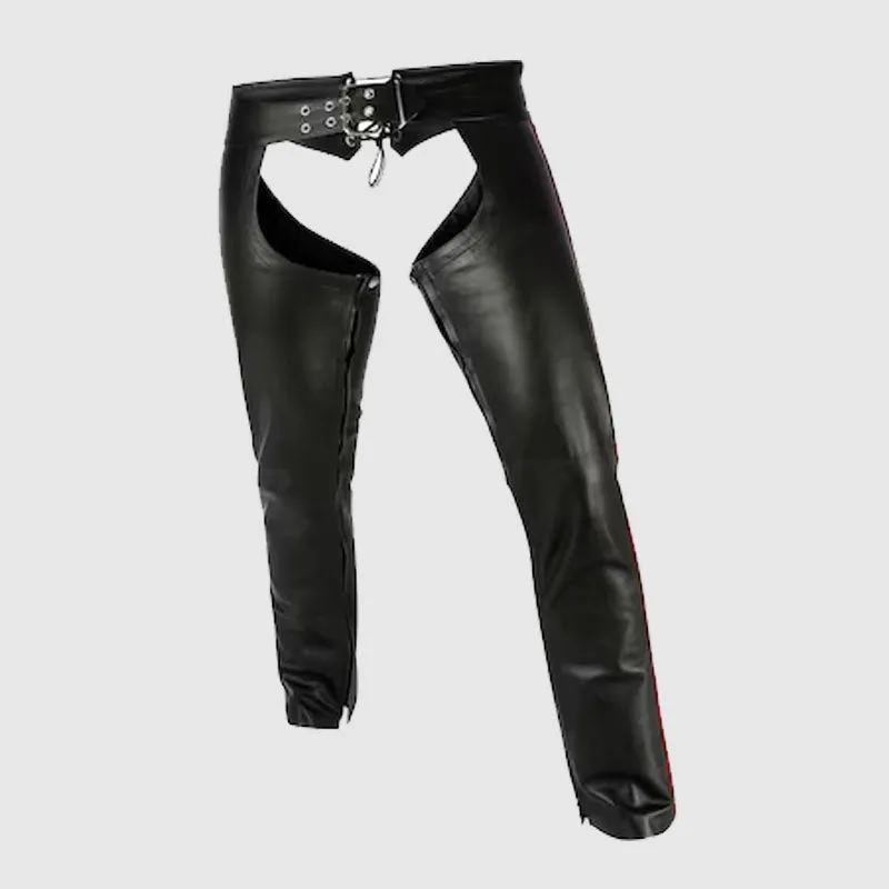 Men Genuine Cow Leather Chaps Handmade Biker Chaps Black Rider Chaps Harley Chaps Motorsports Costumer