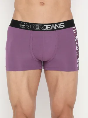 Men Premium Dull Purple Cotton Blend Trunk - Underjeans By Spykar