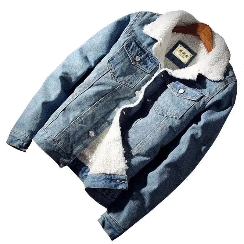 Men Warm Denim Jacket