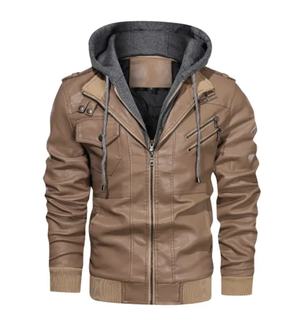 Men Winter Fashion Motorcycle Leather Jacket