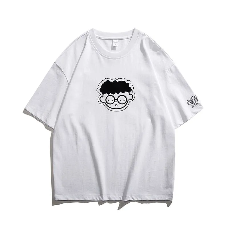 Men's T-Shirt Soft Cartoon Versatile Round Neck Short Sleeve Tee