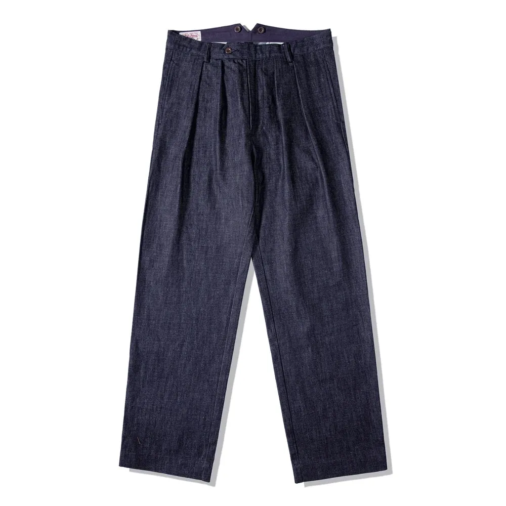 Naples Pleated Pants in Vintage Style Loose Cut Jeans