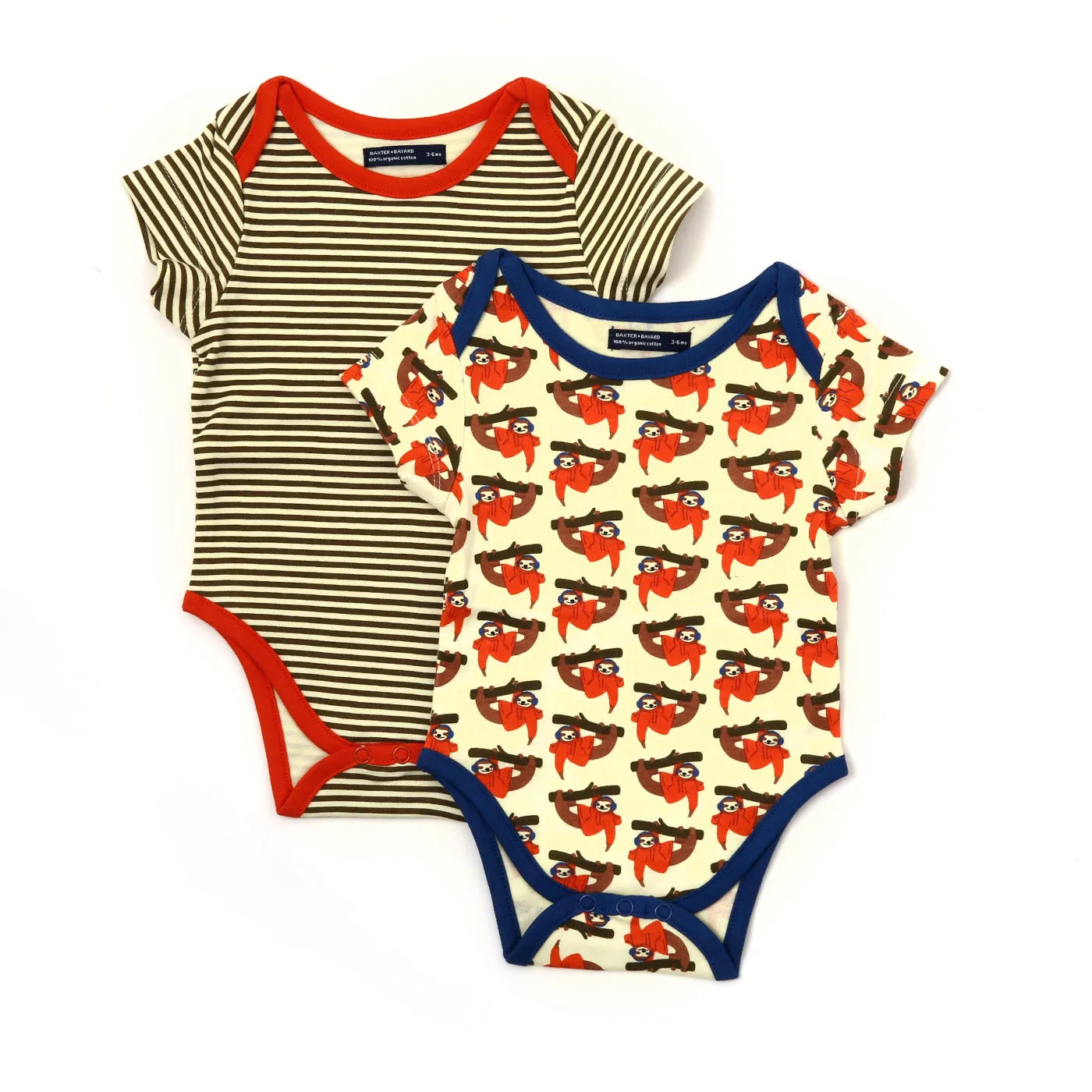 Organic Cotton Onesie (Pair) / Sebastian Sloth