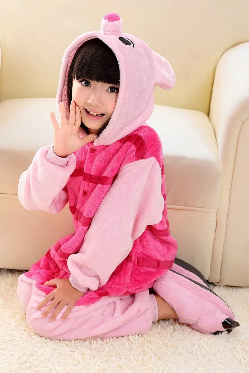 Piglet Pink Pig Kids Onesies Hoodie Pajamas Kigurumi Costume