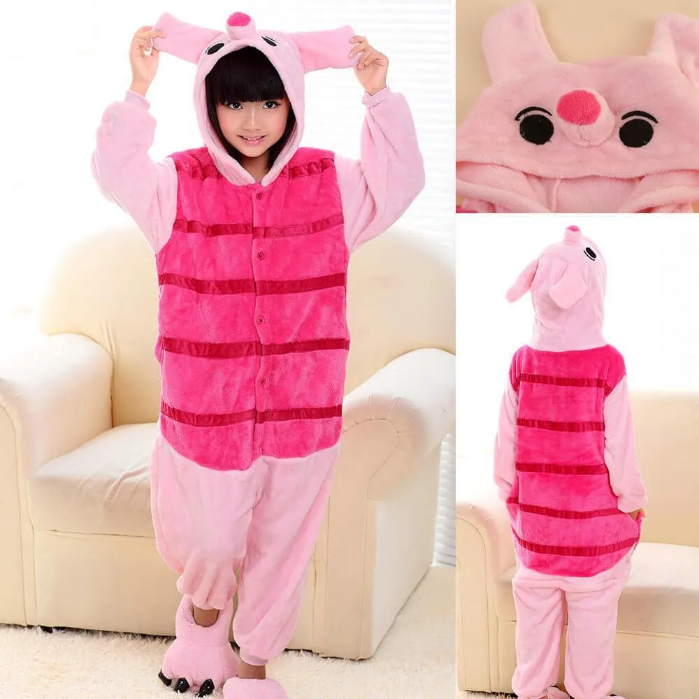 Piglet Pink Pig Kids Onesies Hoodie Pajamas Kigurumi Costume