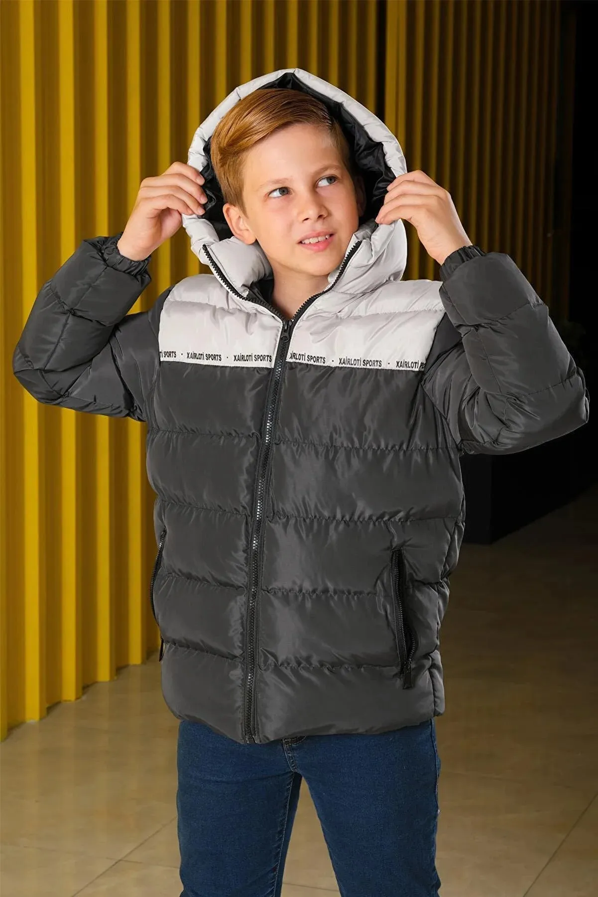 Pina Kids Boy's Grey Puffer Coat