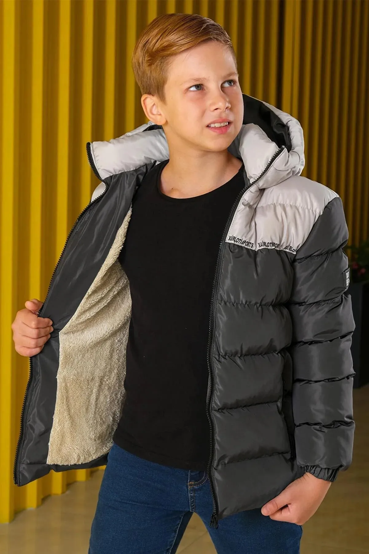 Pina Kids Boy's Grey Puffer Coat