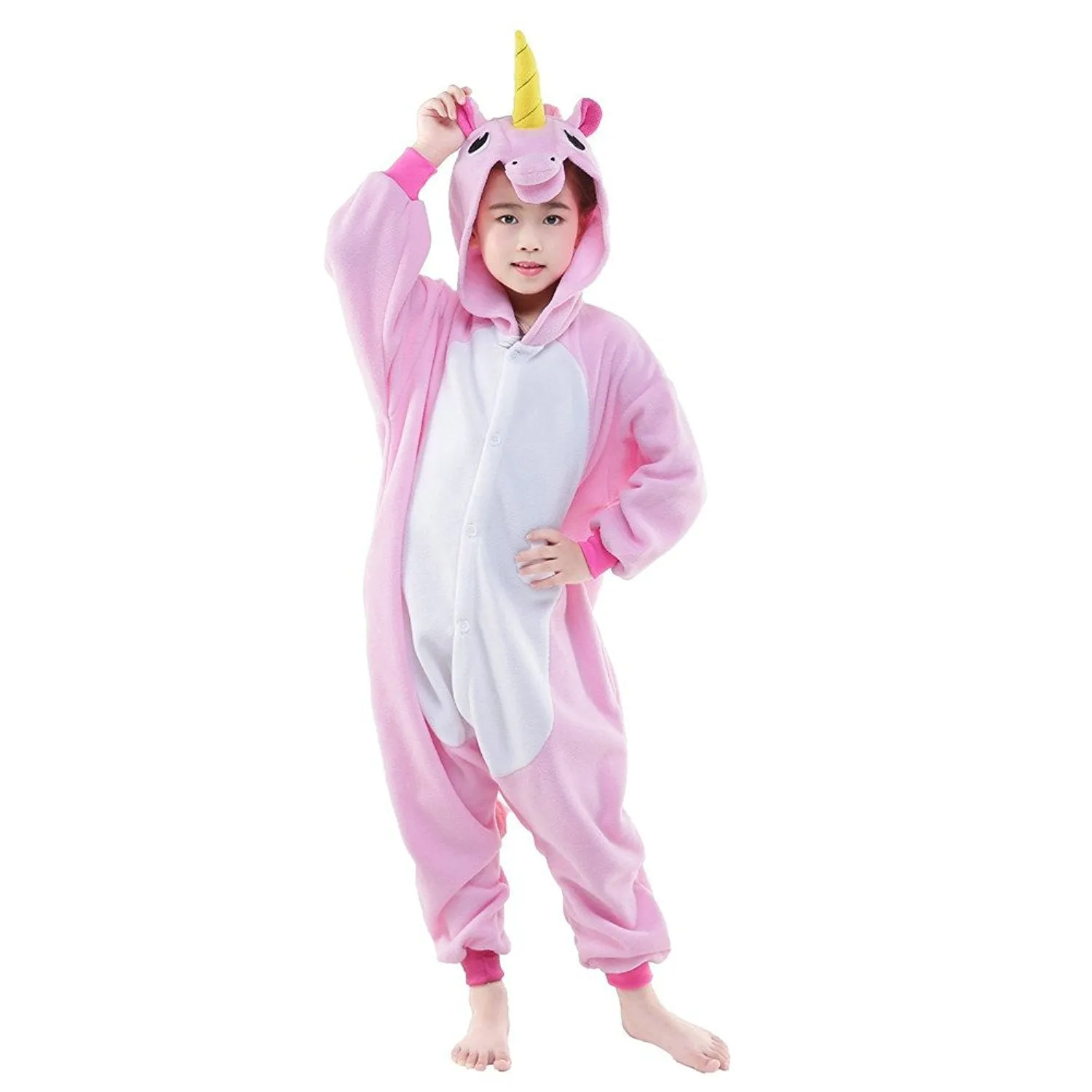 Pink Unicorn Kids kigrumi Onesie Animal Costume Pajamas