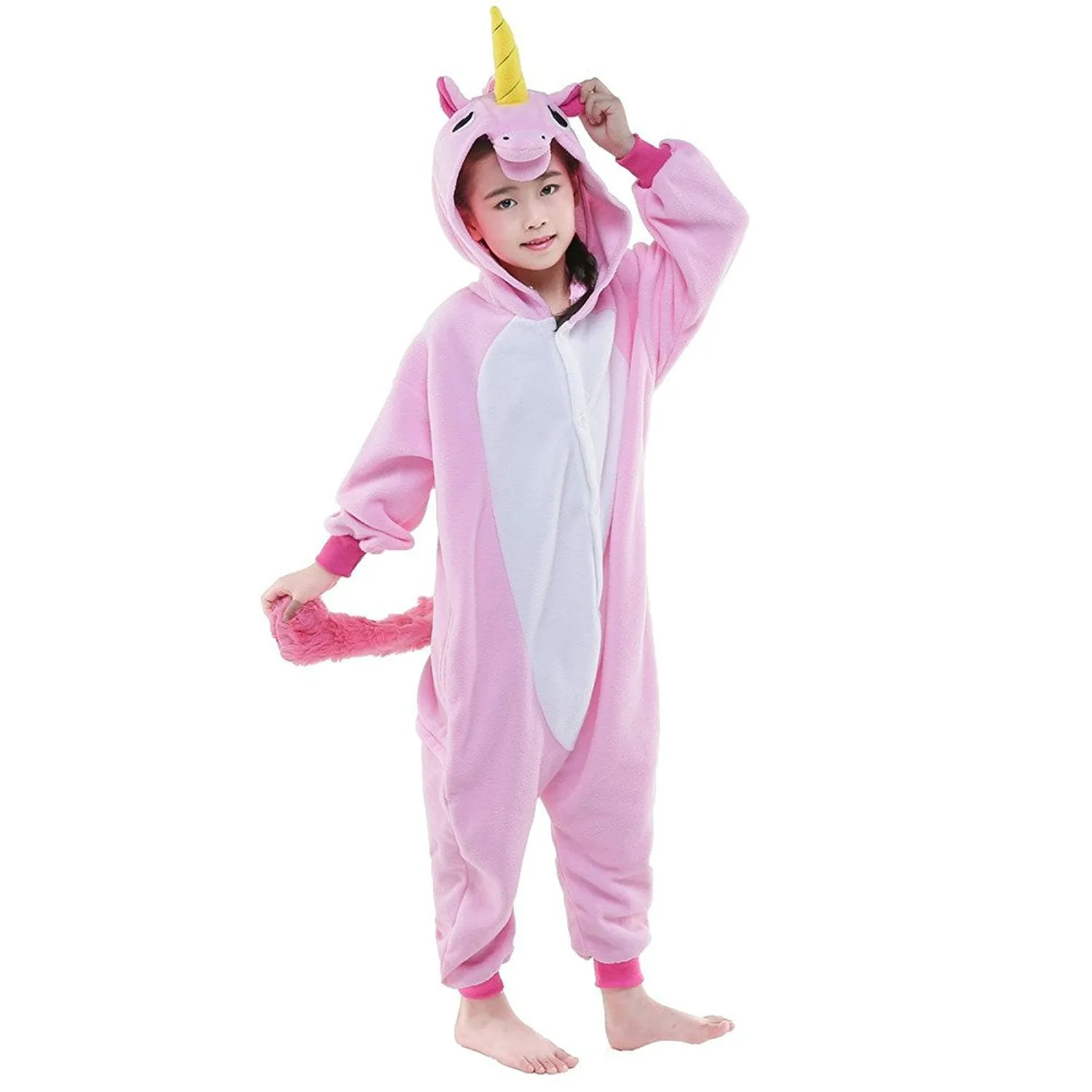 Pink Unicorn Kids kigrumi Onesie Animal Costume Pajamas