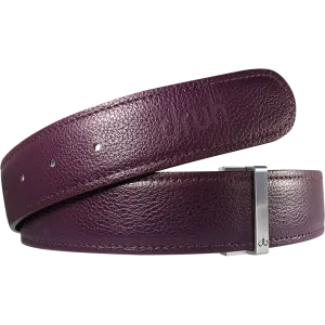 Purple Full Grain Texture Leather Belt