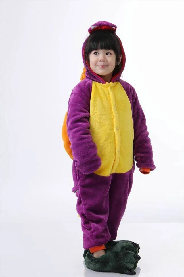 Purple Spyro The Dragon Kids Kigurumi Onesies Hoodie Pajamas