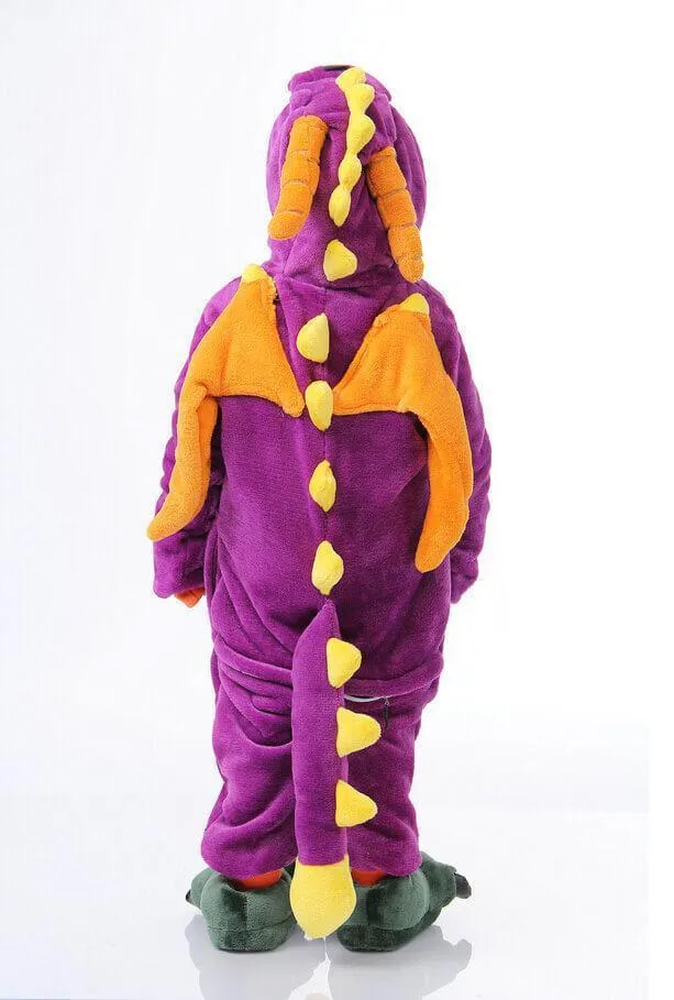 Purple Spyro The Dragon Kids Kigurumi Onesies Hoodie Pajamas