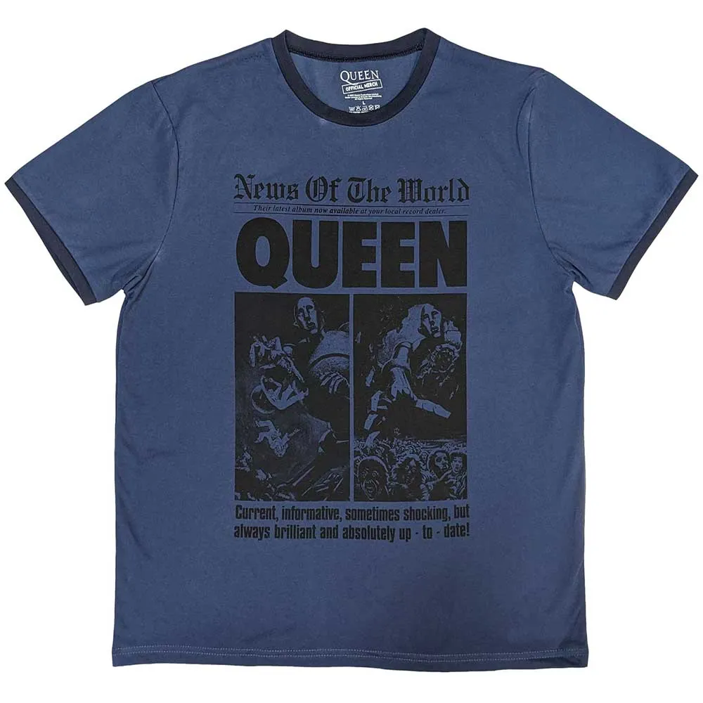 Queen Unisex Ringer T-Shirt: News of the World 40th Front Page