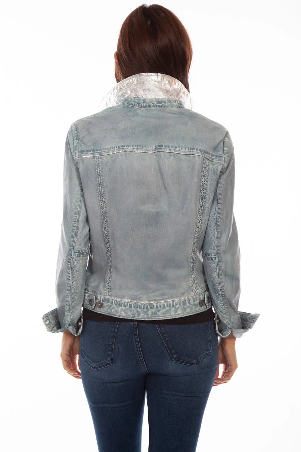 Scully Womens Denim Leather Classic Jean Jacket